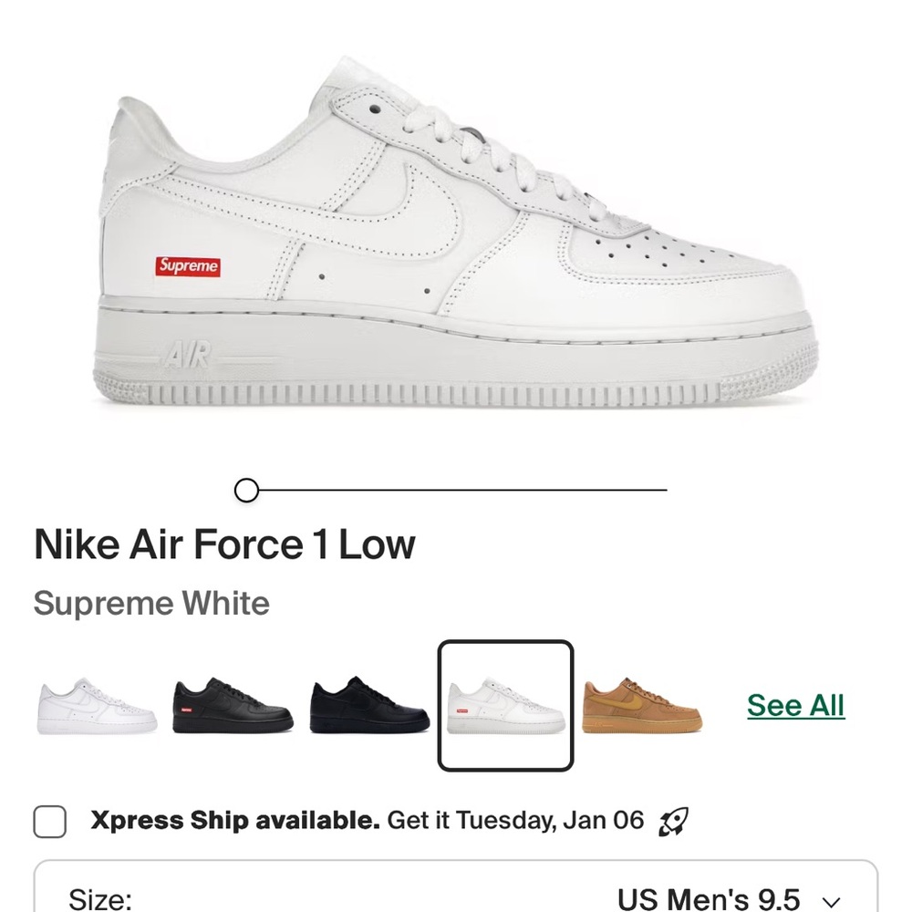 Nike Air Force 1 Low White with Red Accent
